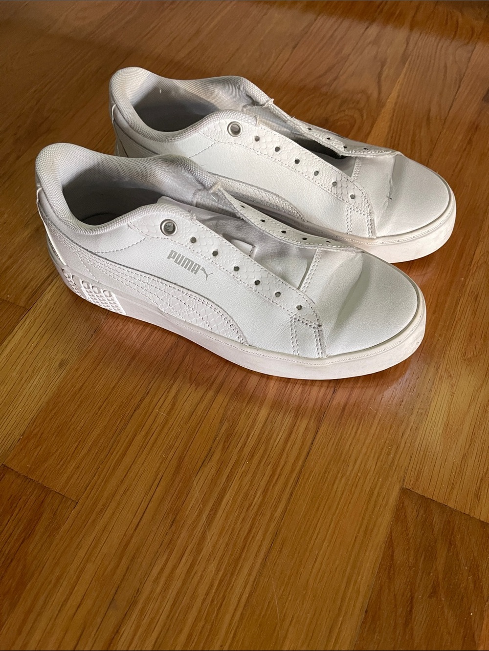 Puma White Low-Top Leather Sneakers
